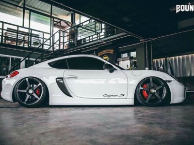 Thailand Porsche Cayman 987 stancenation very low profile
