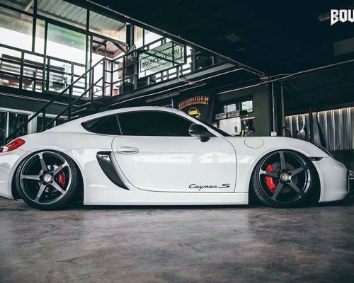 Thailand Porsche Cayman 987 stancenation very low profile