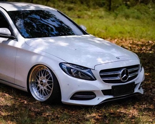 White gentleman Mercedes-Benz W205 coupe stancenation cool figure