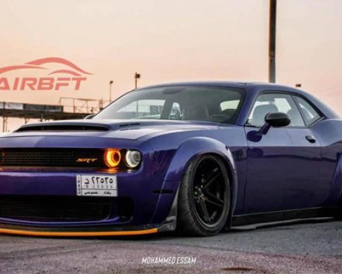 Passionate Dodge challenger stancenation with low posture and fancy design