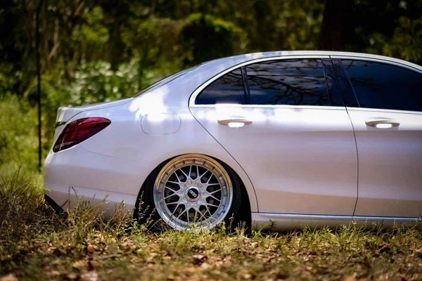 White gentleman Mercedes-Benz W205 coupe stancenation cool figure