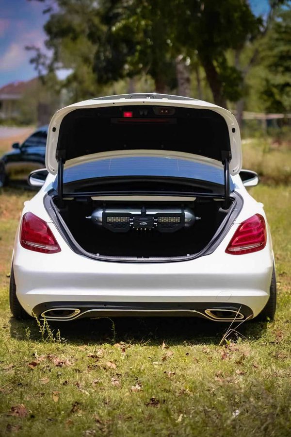 White gentleman Mercedes-Benz W205 coupe stancenation cool figure